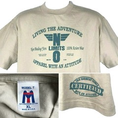 Rock Climbing No Limits Apparel Mens Vtg T-Shirt size XL USA 90s Single Stitch