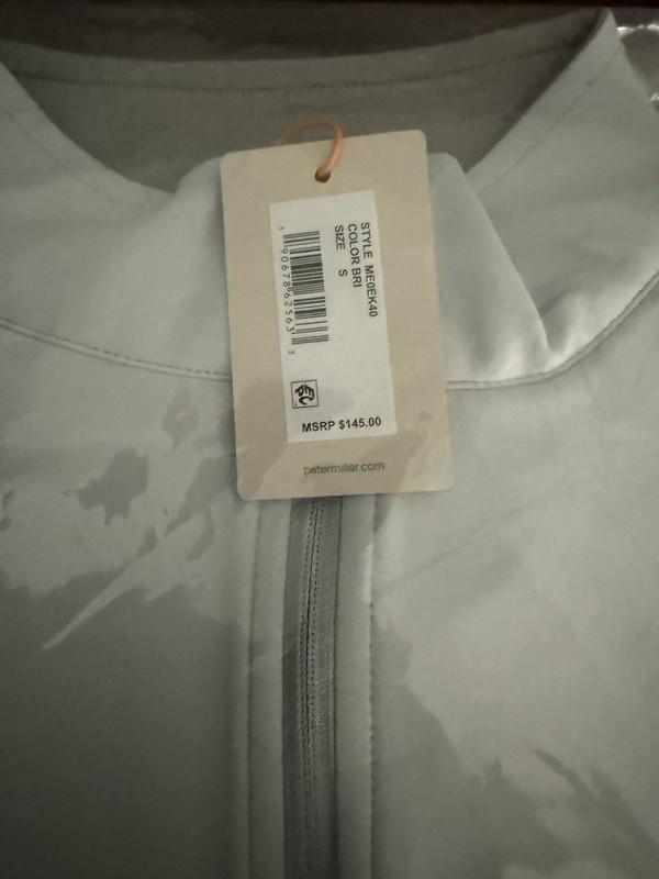 Peter Millar Size Small Perth Performance Quarter-Zip, British Grey, NWT, $140 gallery