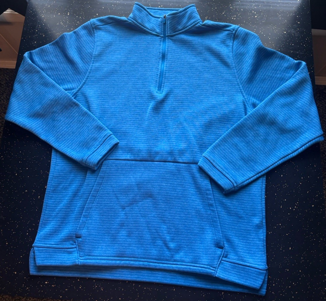 Urban Frontier Men’s 1/4 Zip Pullover Blue Long Sleeve Textured Shirt L gallery