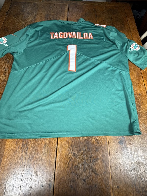 NIKE TEAM NFL MIAMI DOLPHINS#1 TUA TAGOVAILOA On The Field￼5XL JERSEY gallery