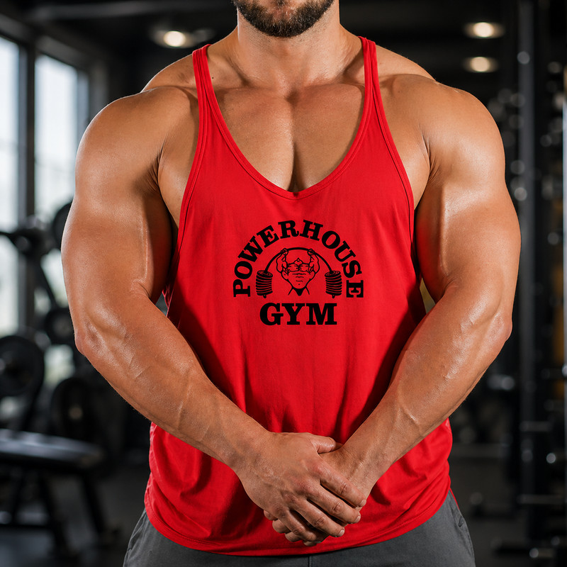 Men Tank Tops Sleeveless Y-Back Shirts Gym Stringer Bodybuilding Fitness Vest gallery