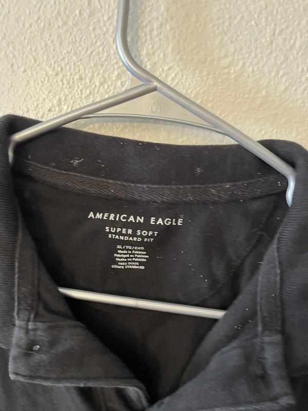AMERICAN EAGLE OUTFITTERS Super Soft AEO MEN'S POLO SHIRT Size XL Black gallery
