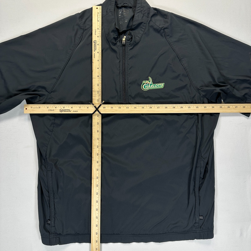 Adidas ClimaProof Charlotte 49ers Pullover Windshirt XL Black 1/4 Zip Short Slv gallery