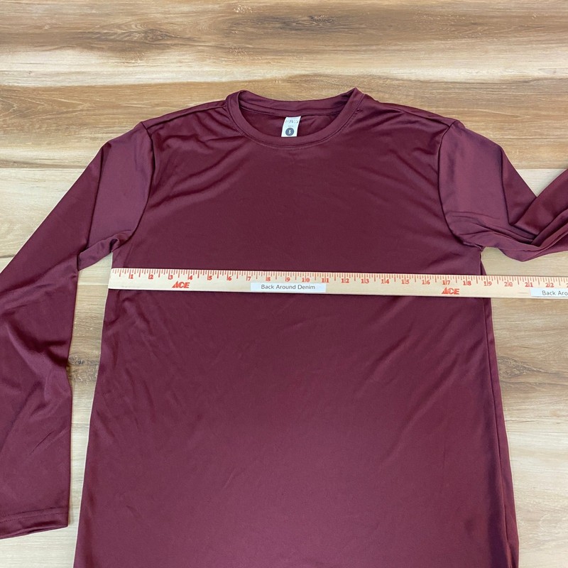 BAW Shirt Mens Small Xtreme-Tek Long Sleeve Maroon Athletic T-Shirt Performance gallery