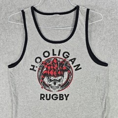 Hooligan Rugby Gentleman Joker Jester Ball Sport Athletic Tank Top Mens Medium