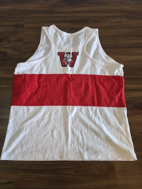 Vintage Dodger Tank Top Men's L Red White Wisconsin Badgers Late 80's *see Size* gallery