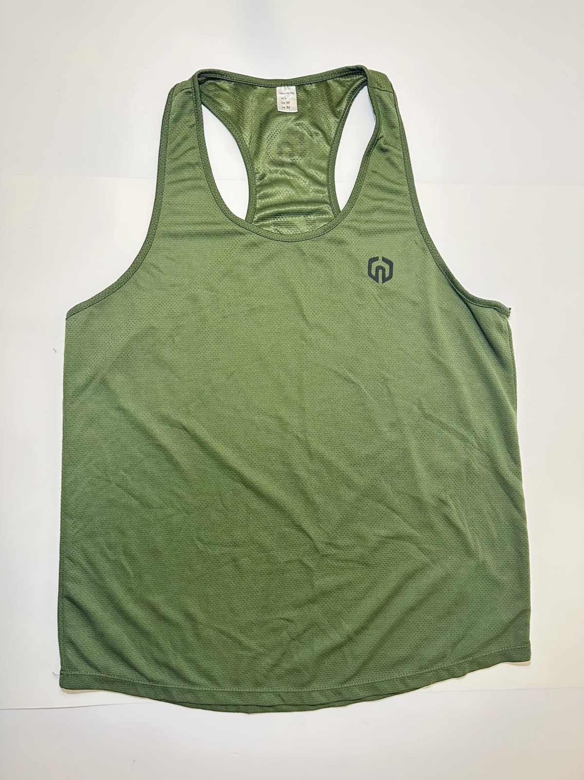 Neleus Men's Olive Green Racerback Breathable Sleeveless Tank Running Shirt L gallery