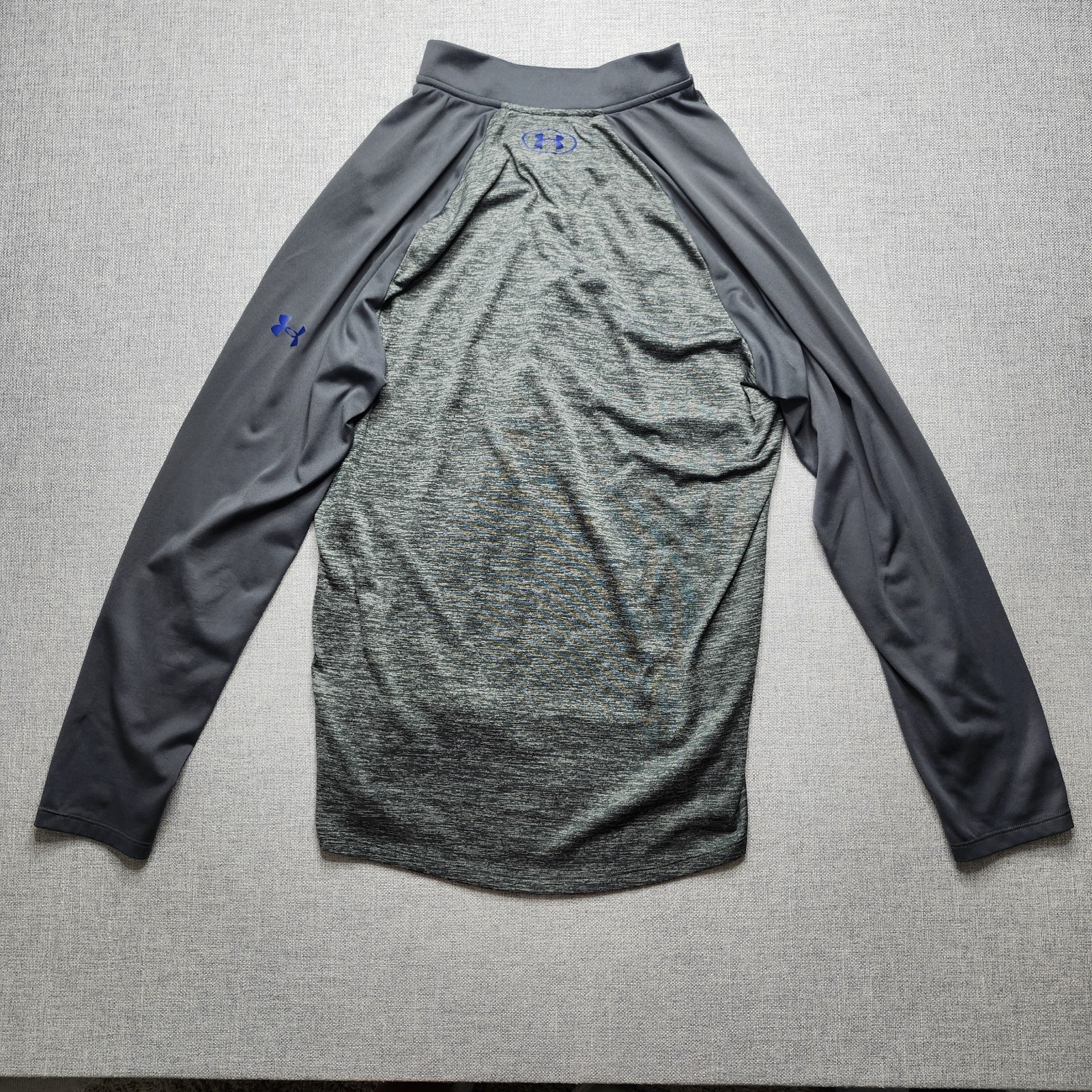 Under Armour Pullover Men Med Loose Fit 1/4 Zip HeatGear Gray Blue Lightweight gallery