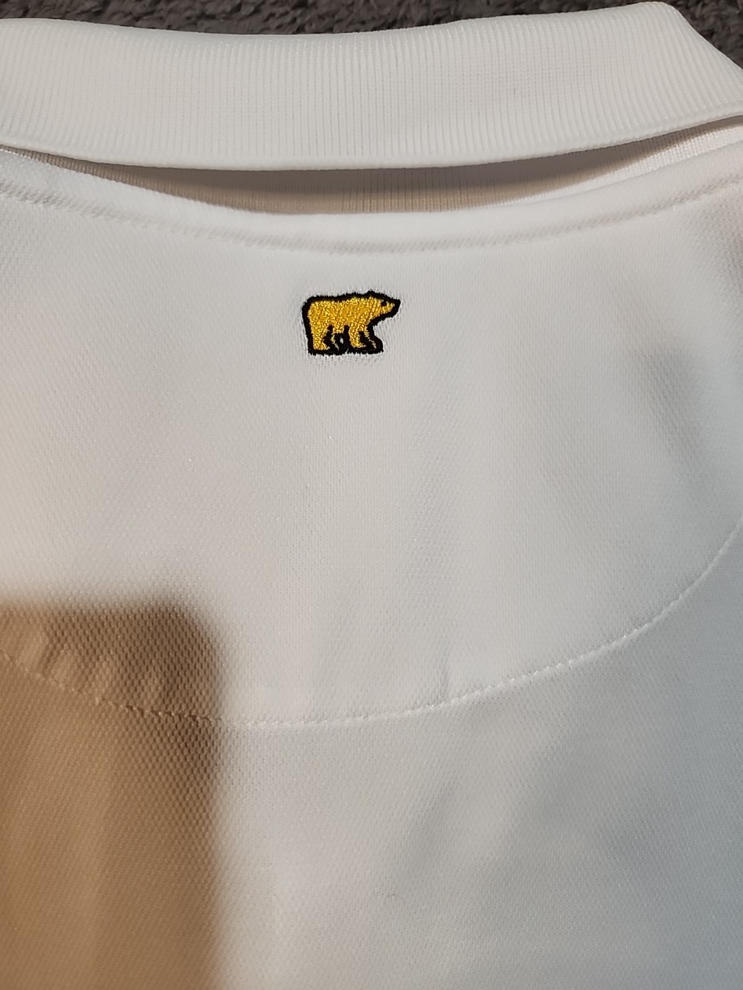 Greg Norman Golden Bear Logo White Golf Lightweight Polo Shirt Mens 2XL gallery