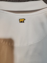 Greg Norman Golden Bear Logo White Golf Lightweight Polo Shirt Mens 2XL