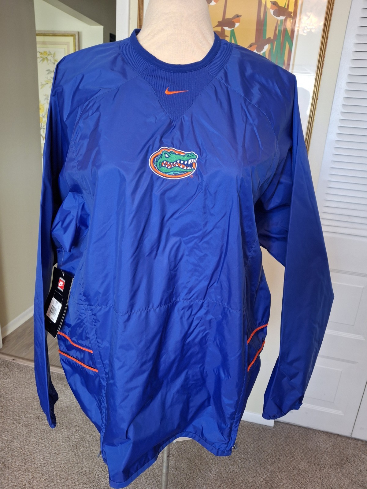 NIKE TEAM Issue Florida Gators Pullover Warmup Rain Windbreaker NCAA 2XL XXL gallery