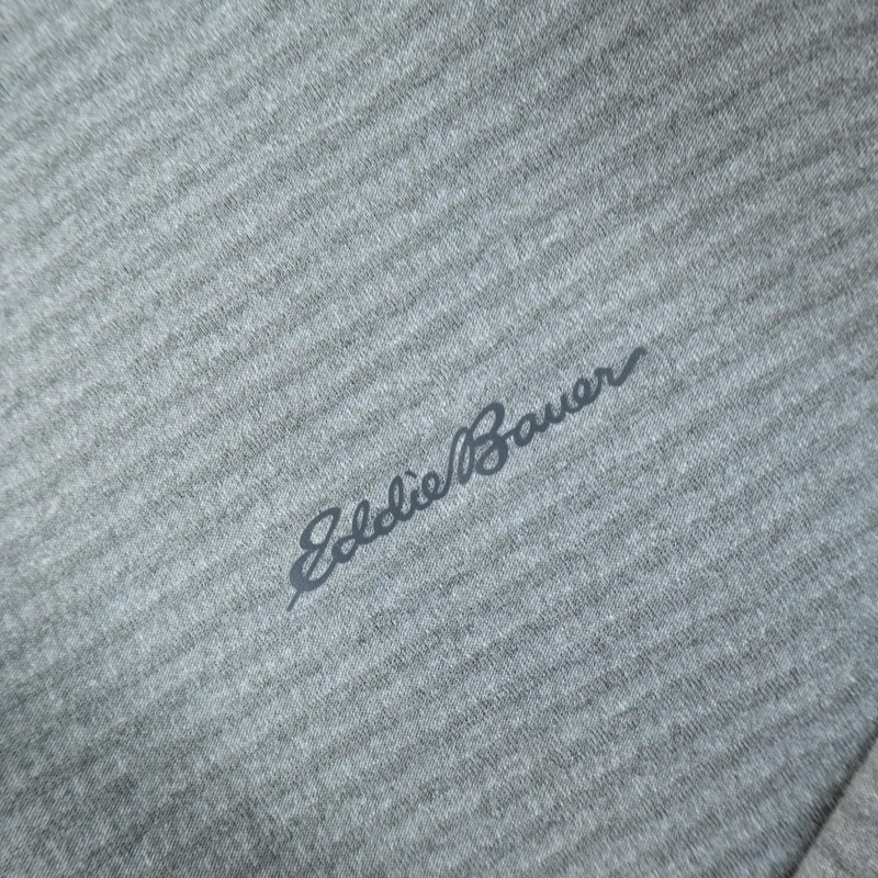 Eddie Bauer Shirt Mens XLT Gray Waffle Knit Grid Fleece Thermal Long Sleeve Hike gallery