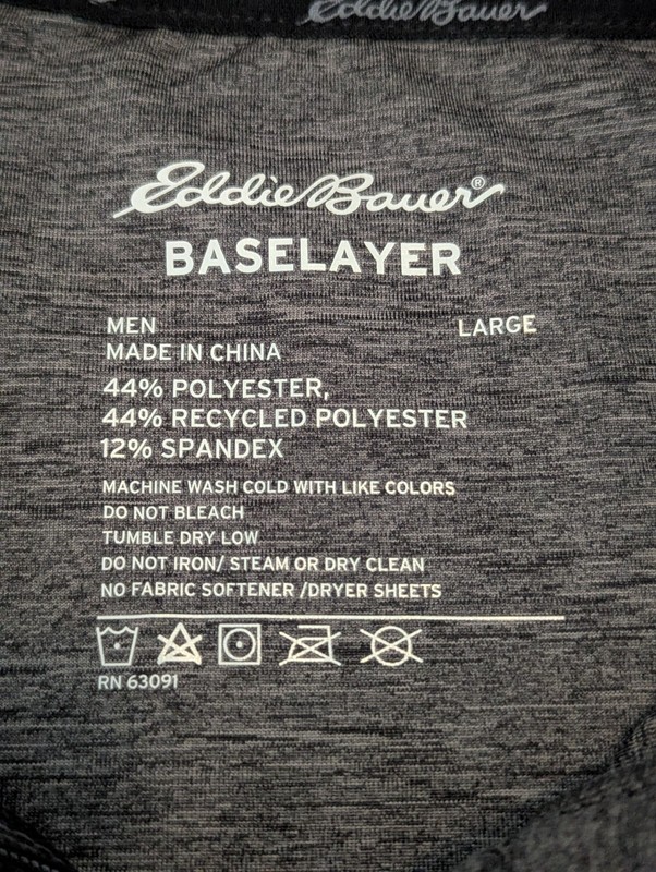Eddie Bauer 1/4 Zip Base Layer Heavyweight Long Sleeve Shirt Mens Size Large NWT gallery