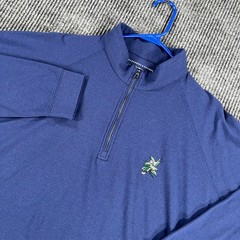 Holderness & Bourne Pullover Shirt Mens XL Extra Large Blue Long Sleeve Golf 1/4