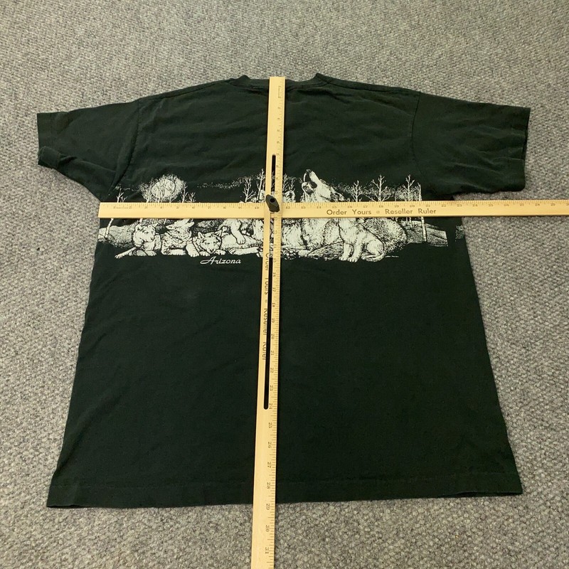 Vintage Arizona Shirt Mens XL Black Wolves Southwest Outdoors Single Stitch USA gallery
