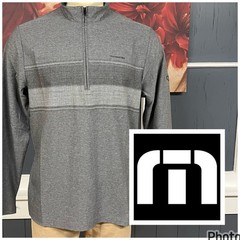 Travis Mathew Balboa Chest 1/4 Zip Pullover Mens Sz L Classic Fit Stretch Gray