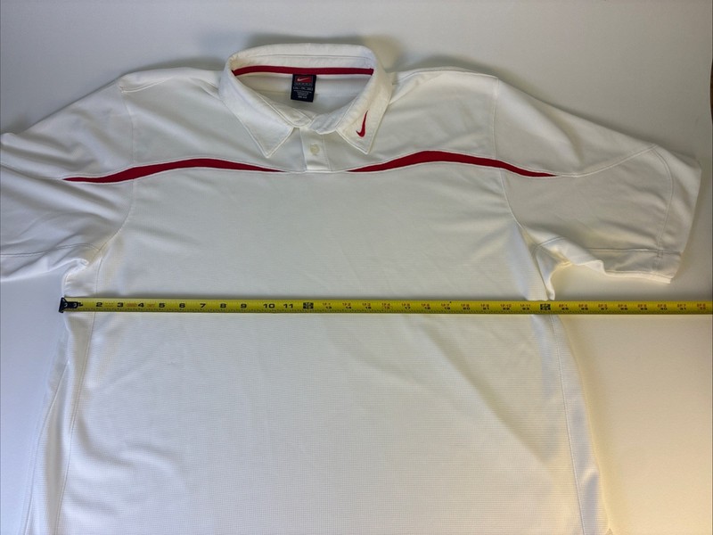Nike White Dri Fit Men’s Golf Pro Shirt Size XL Swoosh Logo 56323 gallery