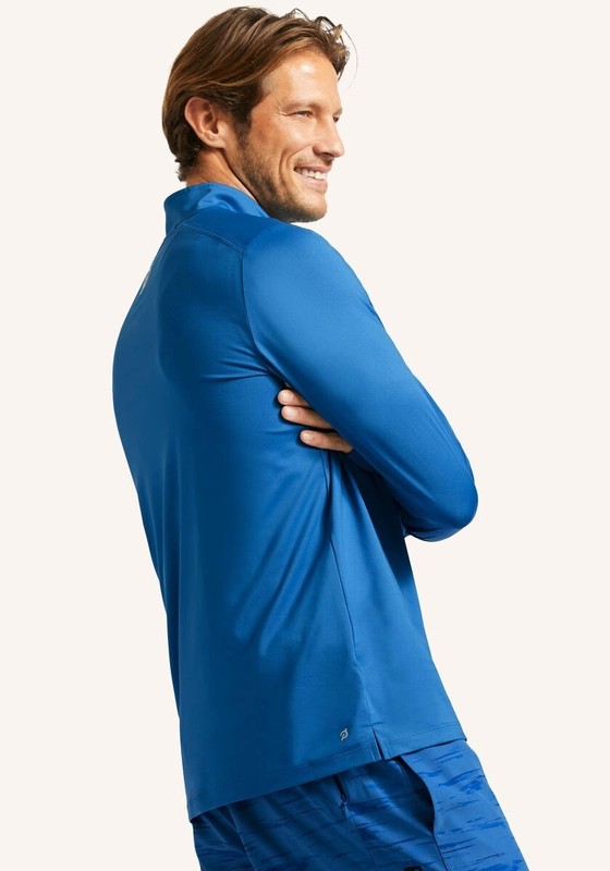 Peloton “Warm Up” ¼-Zip Performance Jersey, NWT - Mens XL - Blue gallery
