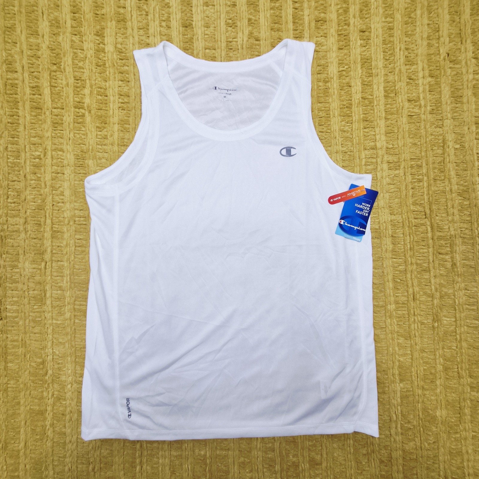 Champion Tank Mens M White Powertrain Mesh Quick Dry Running Gym Singlet gallery