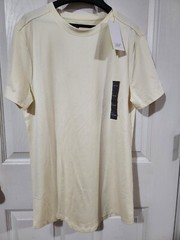 All In Motion Men Active Ivory T- Shirt 4Way Stretch/Odor Resistant S/M – NWT