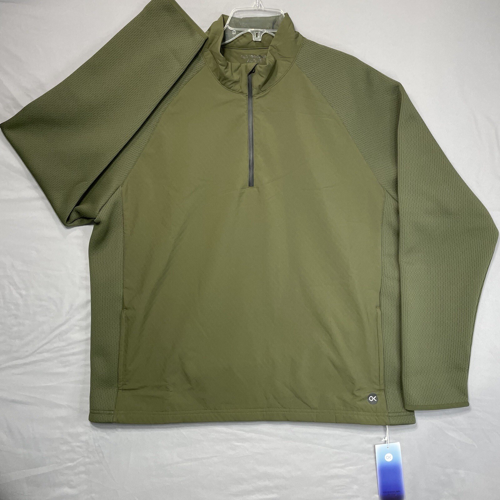 $148 NEW Outerknown Active Men’s XXL Warm Up 1/4 Zip Pullover Jacket Olive Green gallery