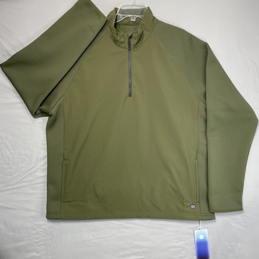 $148 NEW Outerknown Active Men’s XXL Warm Up 1/4 Zip Pullover Jacket Olive Green