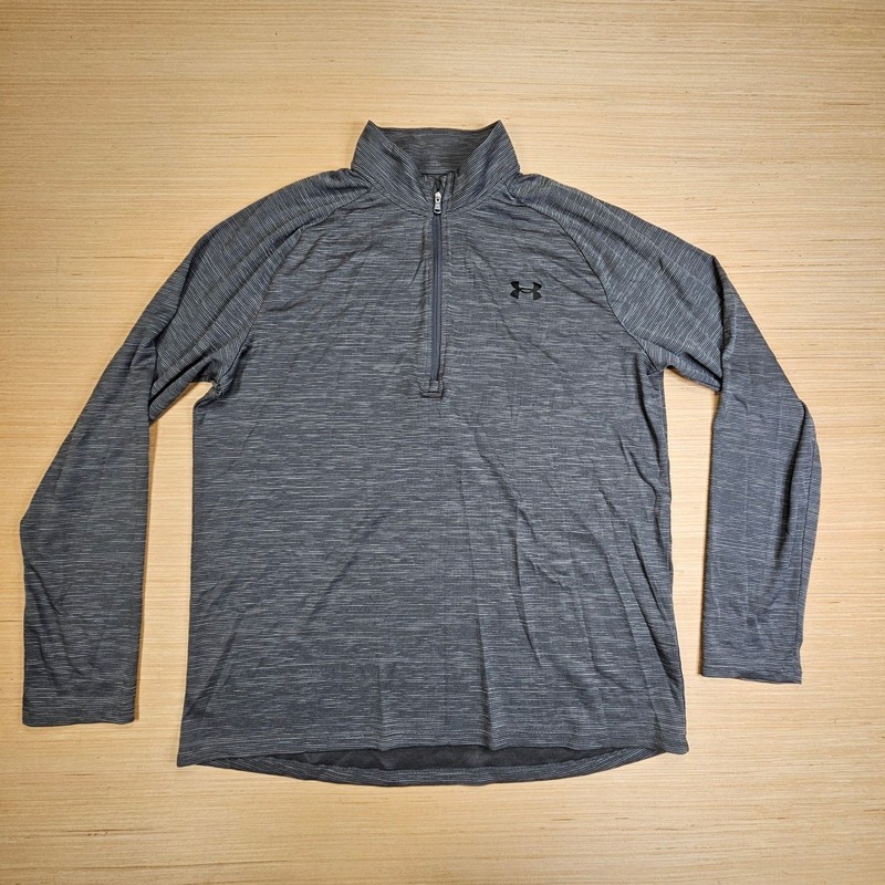 Under Armour Tech Tee Textured 1/2 Zip Pullover Mens L Gray Space Dye 1382797 gallery