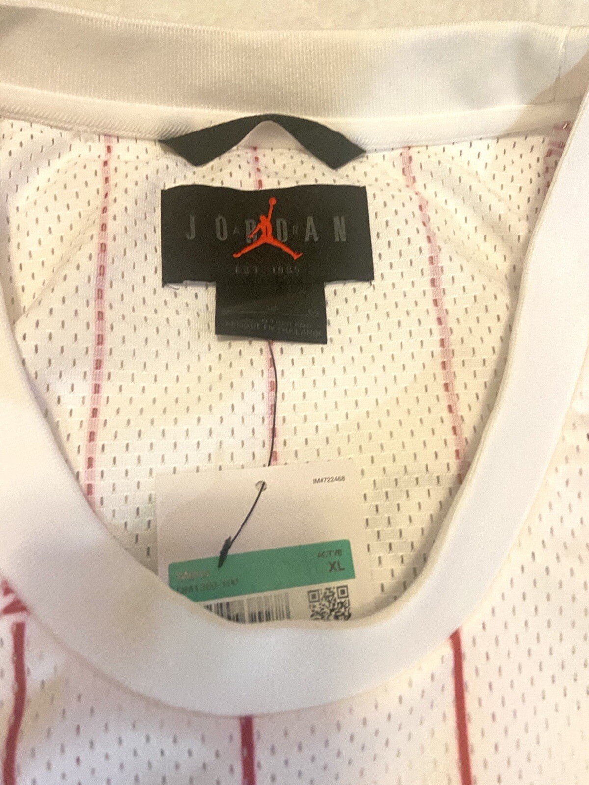 Mens Size XL White Red Nike Air Jordan Essentials Basketball Jersey DM1380-100 gallery