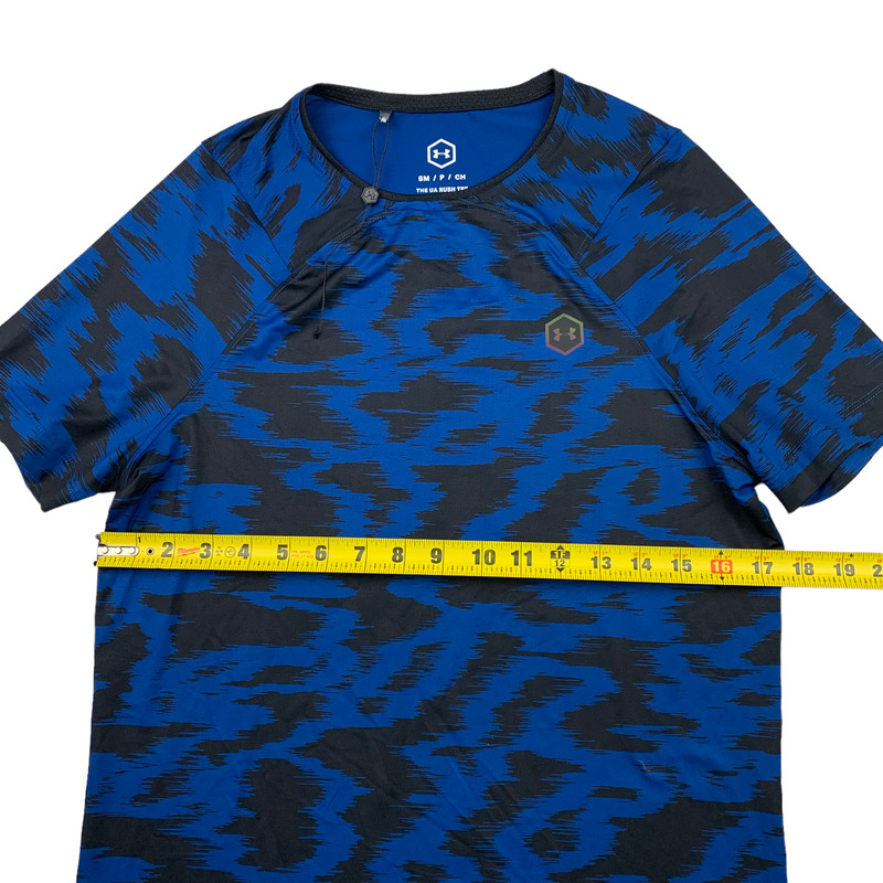 Under Armour Men’s Performance HeatGear Rush Tee T-Shirt Blue/Black • Small gallery