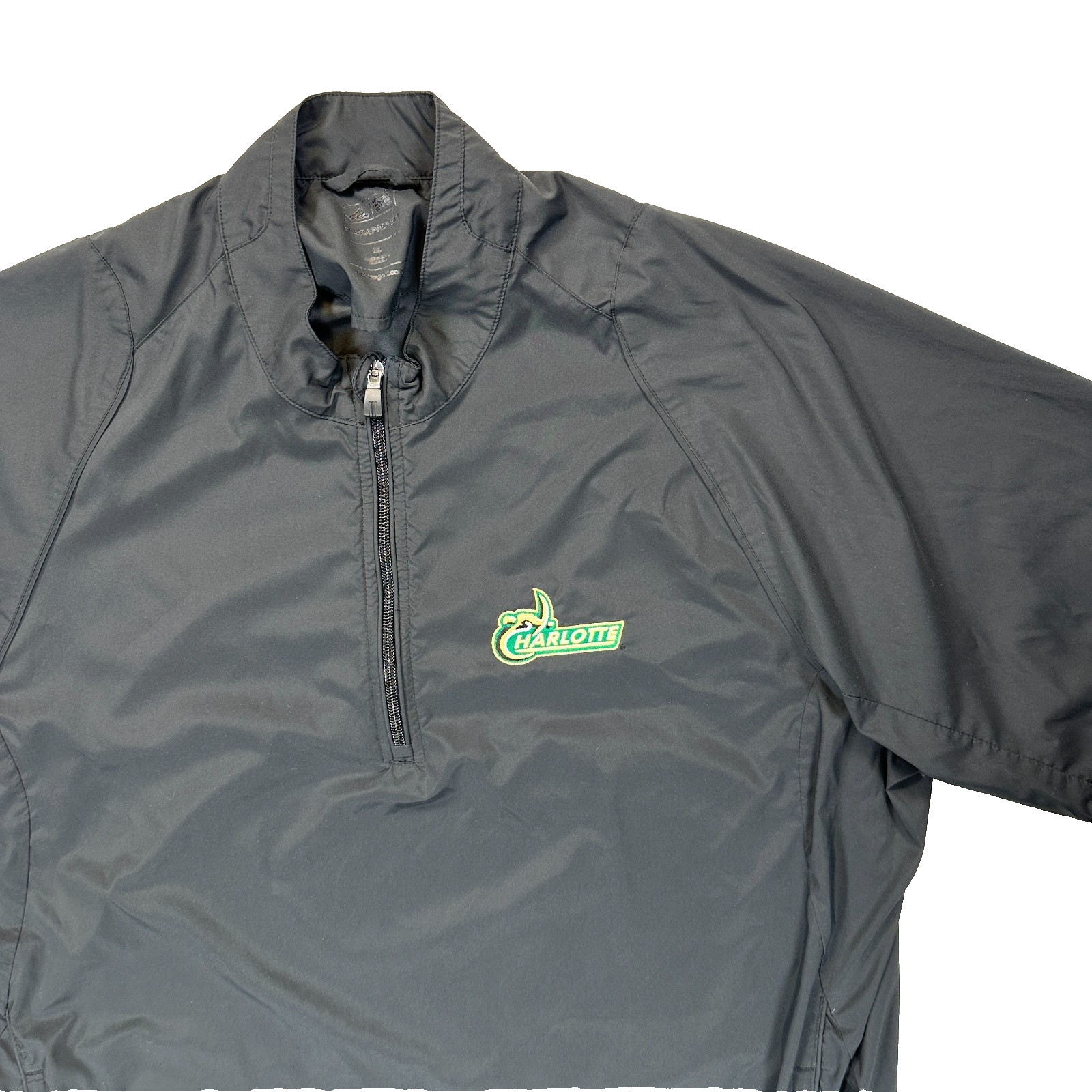 Adidas ClimaProof Charlotte 49ers Pullover Windshirt XL Black 1/4 Zip Short Slv gallery