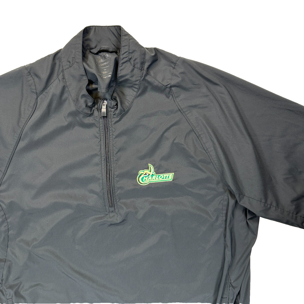 Adidas ClimaProof Charlotte 49ers Pullover Windshirt XL Black 1/4 Zip Short Slv