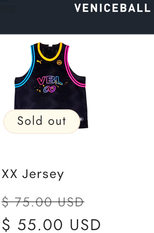 NEW PUMA, MEN'S SMALL, VENICE🌊BEACH🏀LEAGUE XX⚫️BASKETBALL JERSEY, MSRP $75.00! gallery