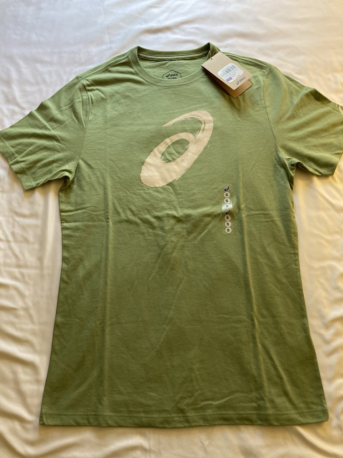 ASICS Men's PAINTBRUSH Short Sleeve, SMALL, TEE Shirt Running Apparel, Green gallery