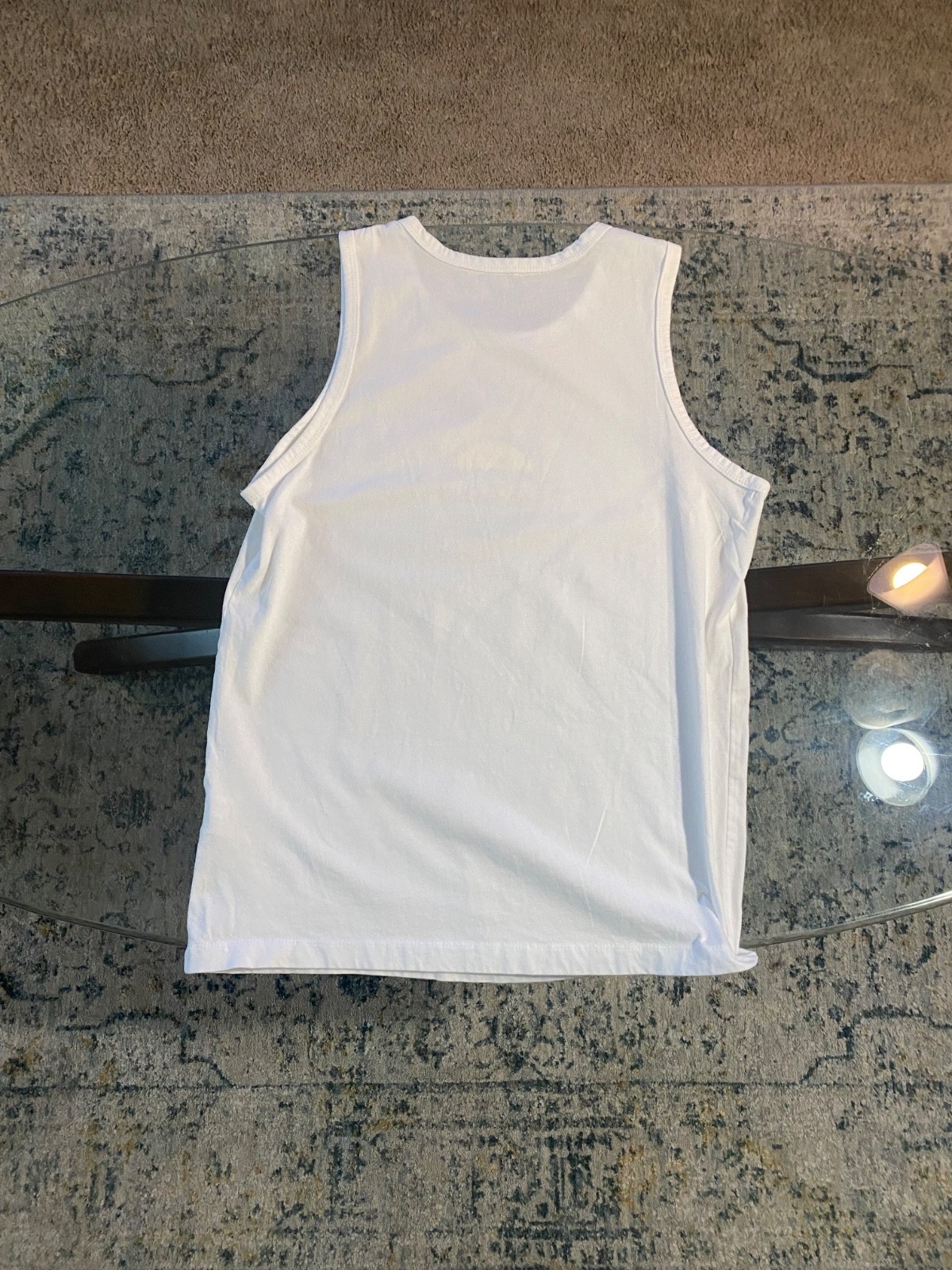 Nike Graphic Tank Top Mens Medium M White Sun Swoosh Sleeveless Gym Activewear gallery