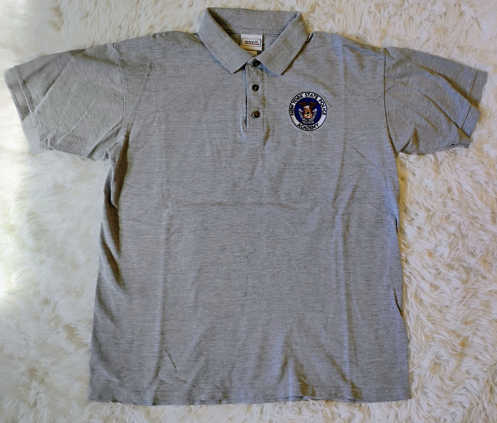New York State Police Academy Mens Large Gray Rugby Polo Shirt Short Sleeve gallery