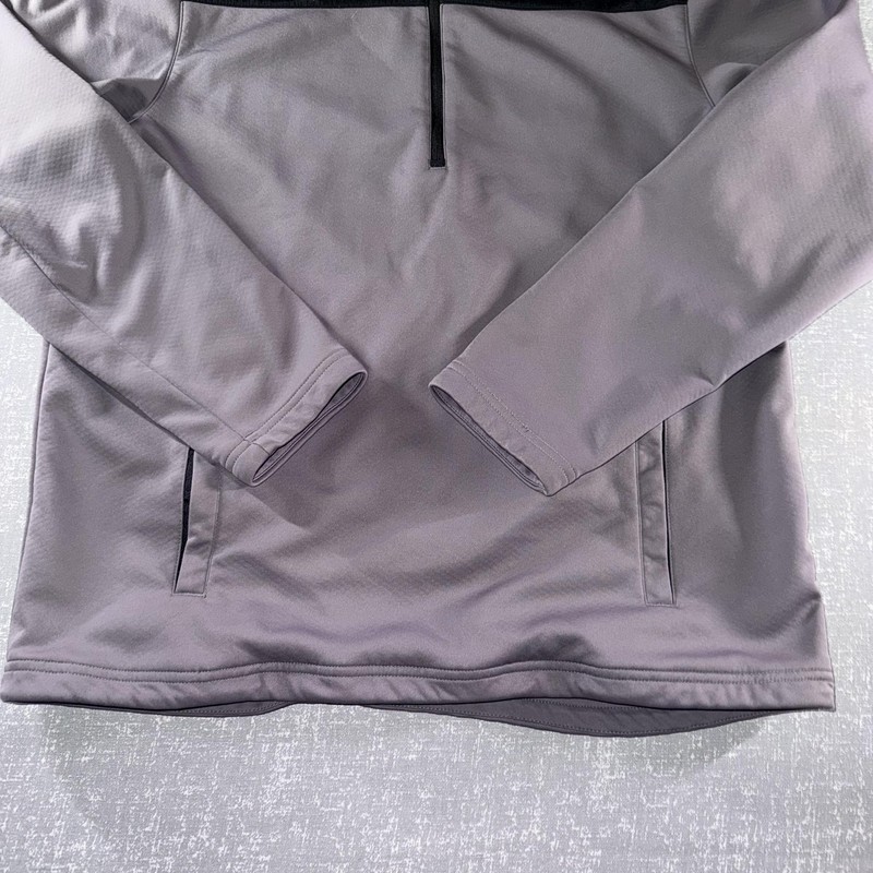 Slazenger Golf Pullover Mens Large Gray Black 1/4 Zip Mock Neck Long Sleeve gallery