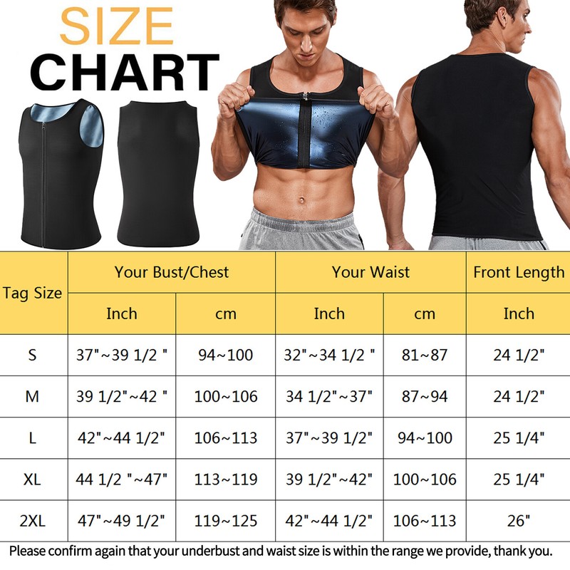 Men's Sauna Vest Waist Trainer Weight Loss Heat Trapping Sweat Enhancing Workout gallery