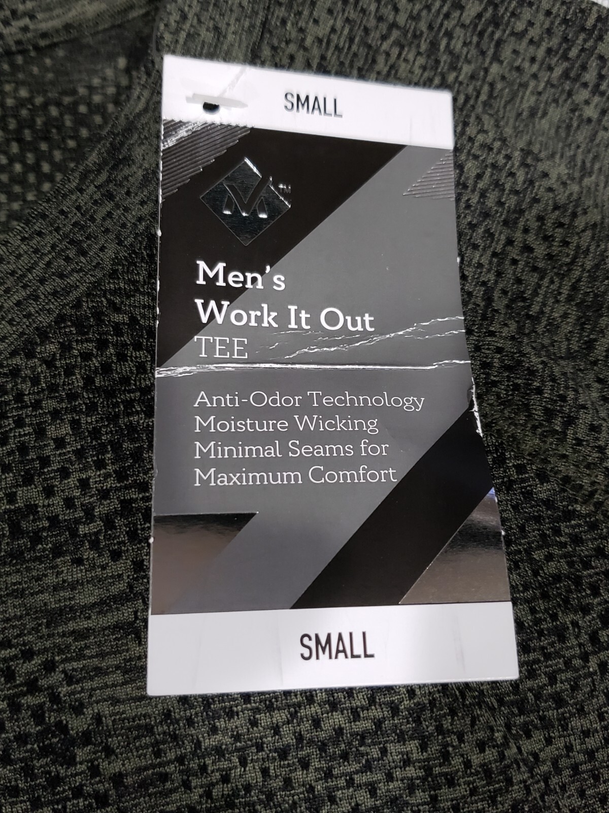 Member's Mark Men Work It Out Tee Olive Green Camo Size Small ~Wicking~Anti Odor gallery