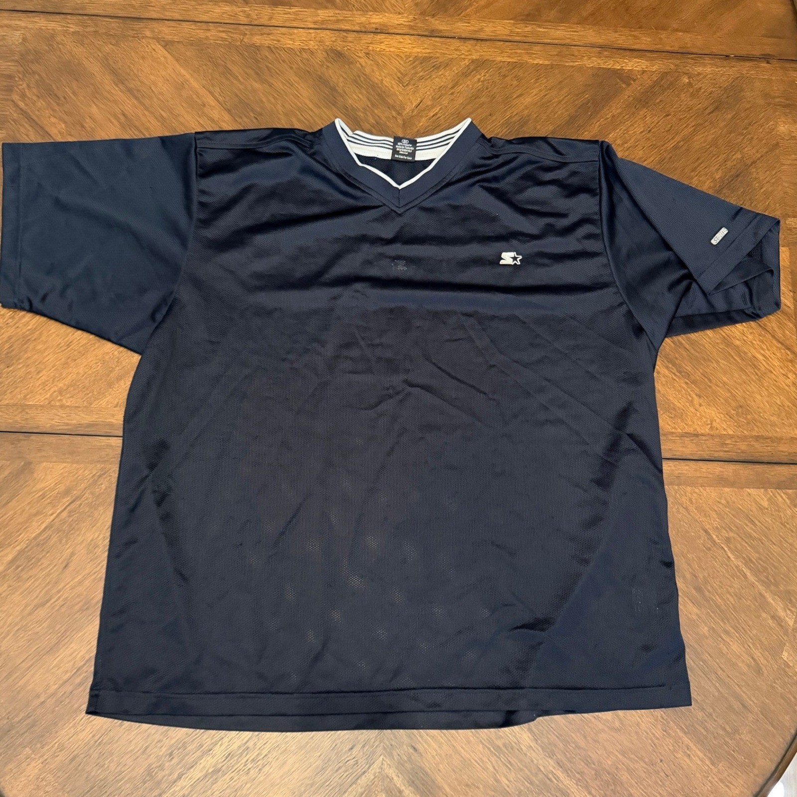 Starter Mens V-Neck Mesh Athletic Jersey Shirt Navy Blue Size 2XL RN70892 gallery