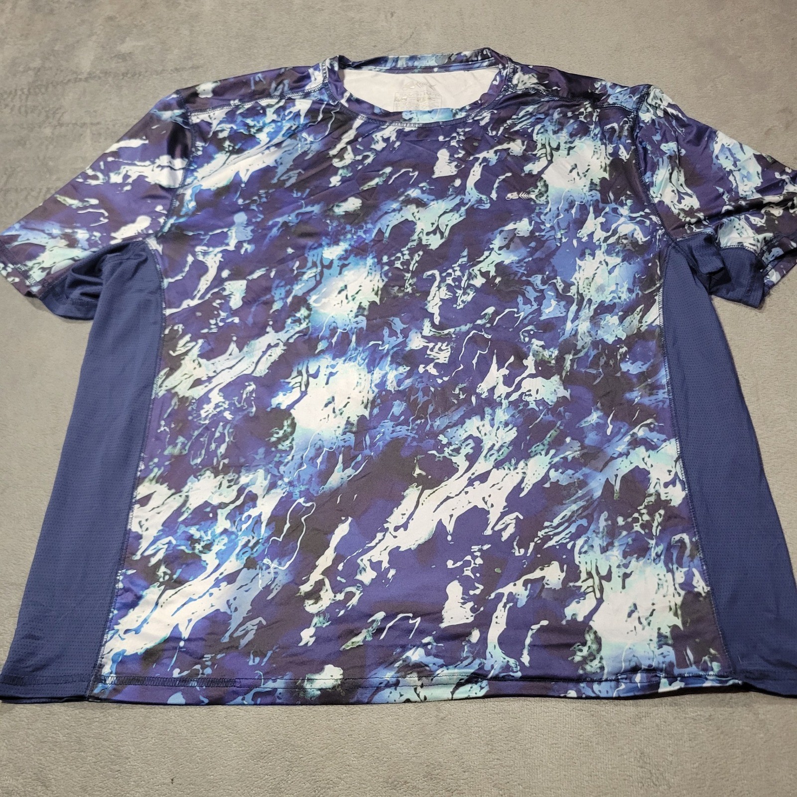 Silver Bait Performance Shirt Mens XL Blue Water Camo Fishing Mesh Side Tee gallery