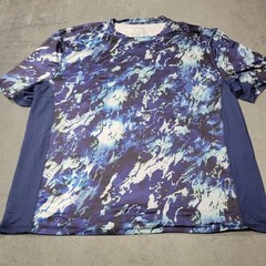 Silver Bait Performance Shirt Mens XL Blue Water Camo Fishing Mesh Side Tee