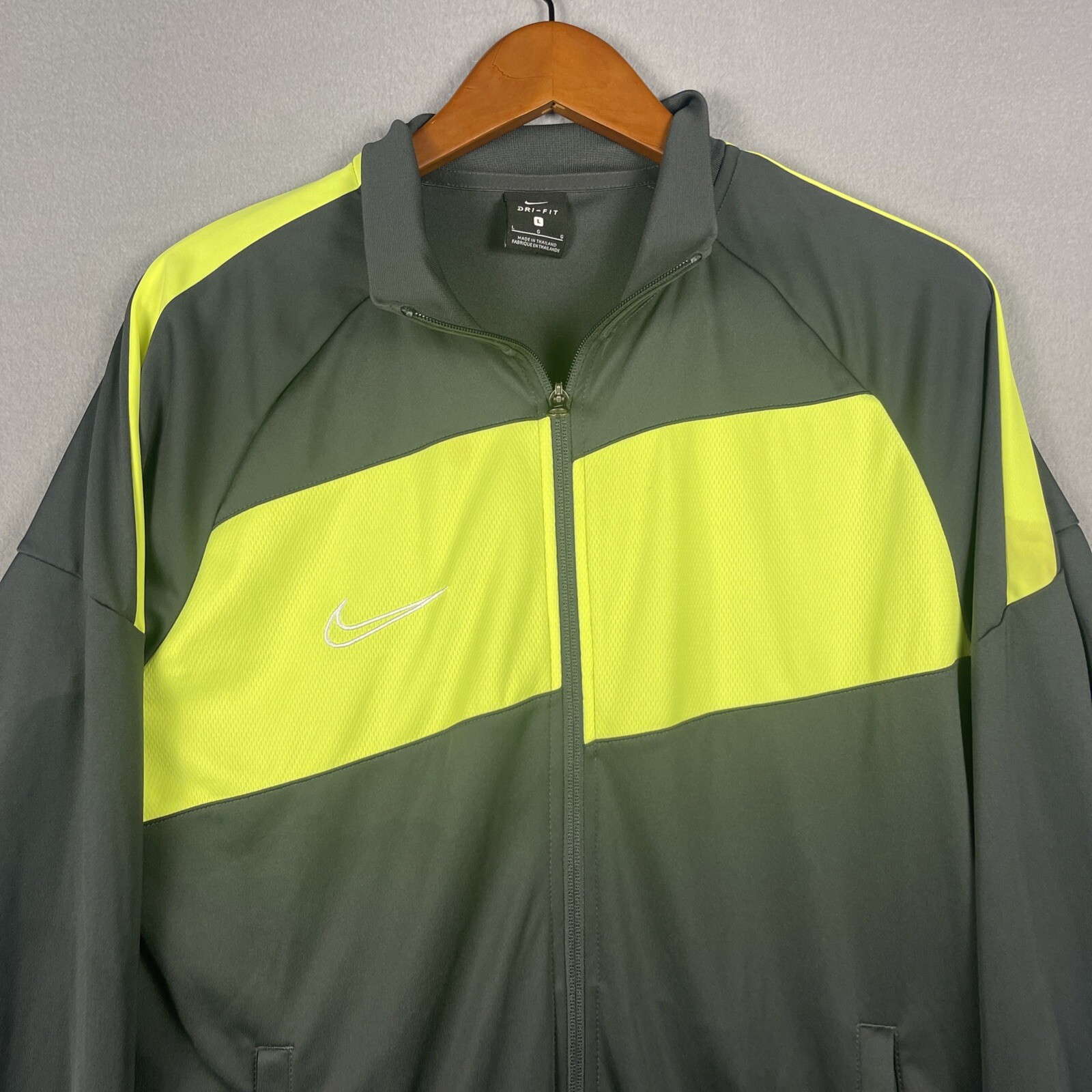 Nike Dri Fit Academy Pro Sweater Men’s Large Charcoal Highlighter Full Zip gallery