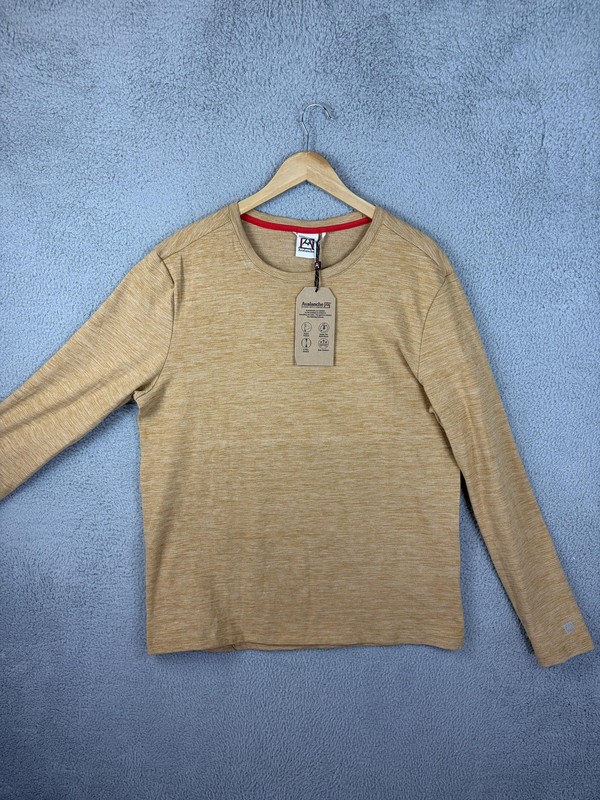 Avalanche Shirt Mens Large Beige Long Sleeve Performance Hiking Zip Pocket New gallery