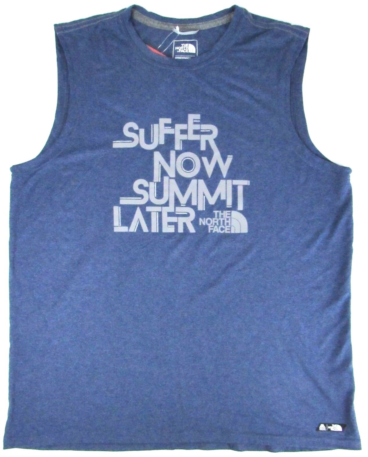 North Face Graphic Reaxion Blue Tank Top Suffer Now Summit Later Large NEW gallery
