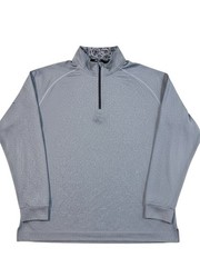 Swannies Pullover Mens XL Gray Quarter Zip Stretch Performance 1/4 Zip Logo
