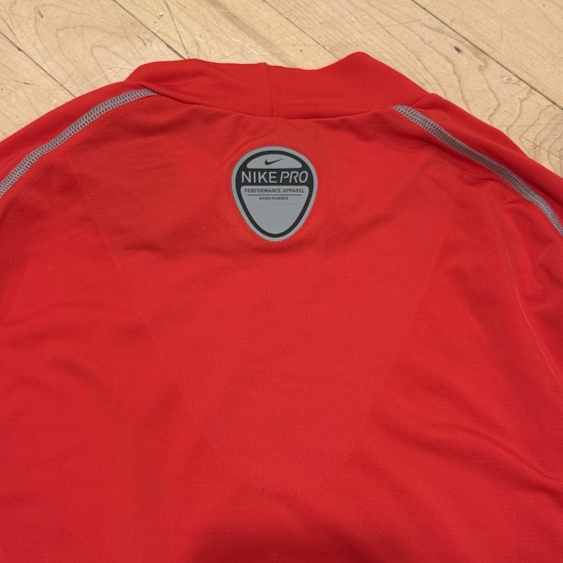 Nike Pro Dri-FIT Mens Large Compression Long Sleeve Mock Shirt Red Skin Tight gallery