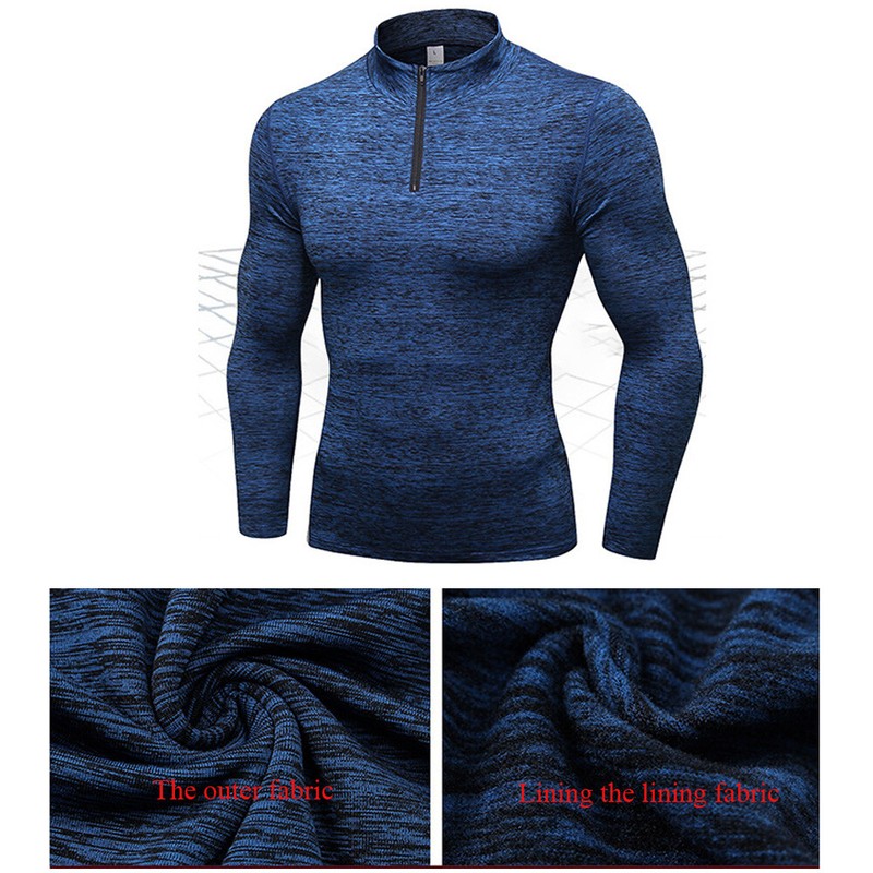 Men Solid Long Sleeve Velvet Sports Tops Fitness Training Sweatshirt Shirts gallery