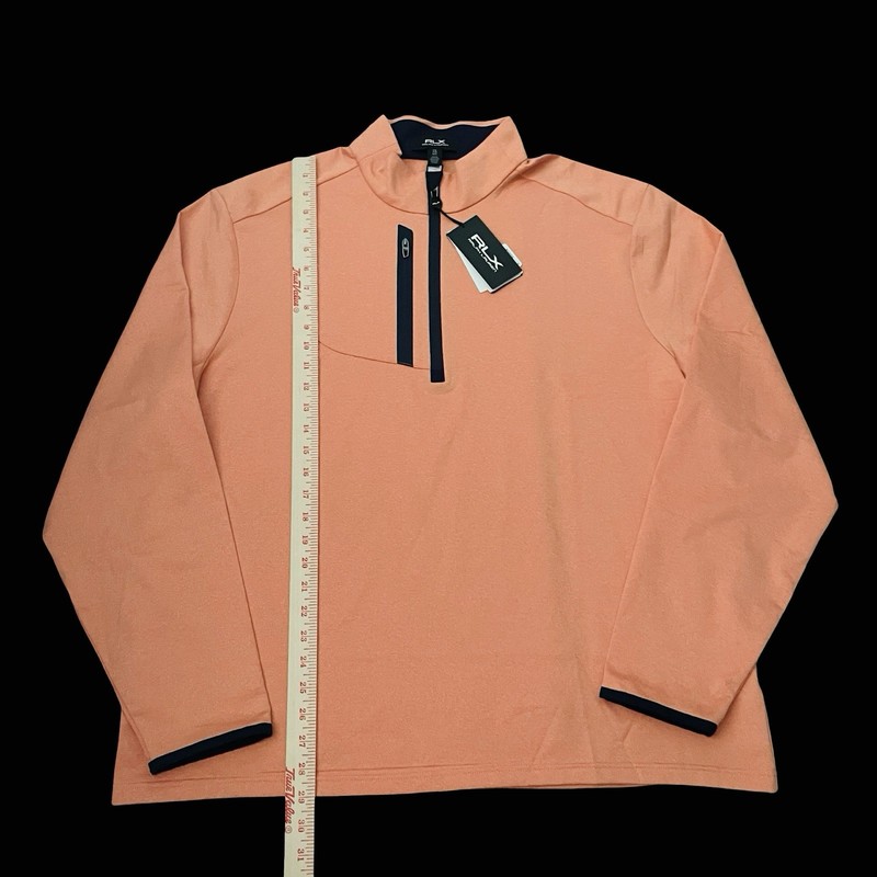 RLX Ralph Lauren Performance Jersey 1/4 Zip Pullover Orange Size 2XL $150 gallery