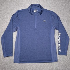 Silver Bait Pullover Mens Medium Blue 1/4 Zip Performance Fishing Shirt Top