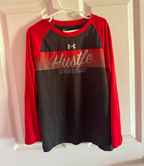 Under Armour Hustle Everyday boy’s Long Sleeve Crew Neck T-Shirt Black/Red 7